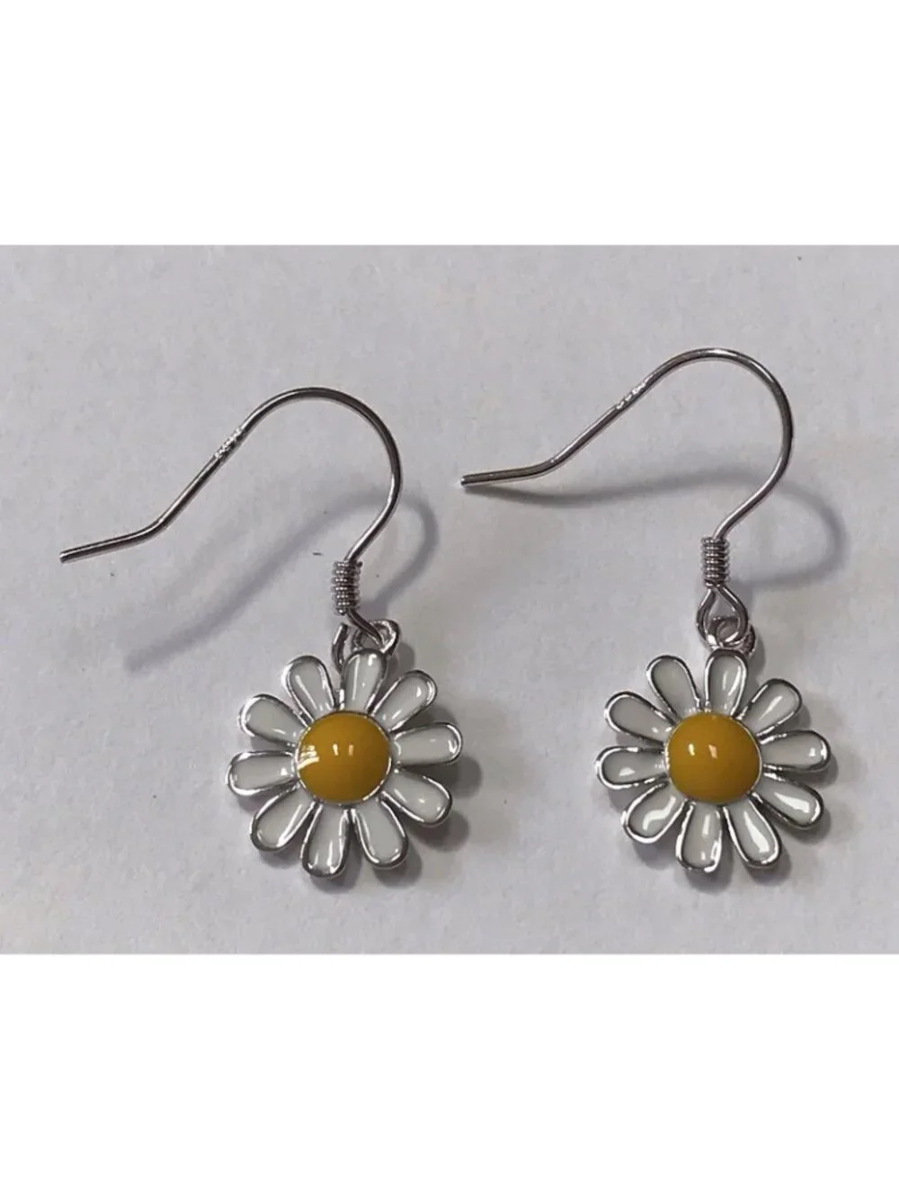 Sterling Silver Daisy Flower Earrings Romantic Work